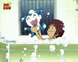 Un bon bain avec Demiveemon